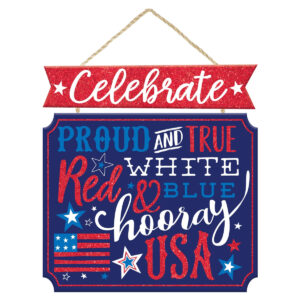 Proud & True Patriotic MDF Glitter Stacked Sign