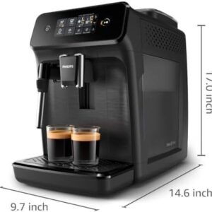 Alternative view of Philips 1200 Series Fully Automatic Espresso Machine, Classic Milk Frother, 2 Coffee Varieties, Intuitive Touch Display, 100% Ceramic Grinder, AquaClean Filter, Aroma Seal, Black (EP1220/04)