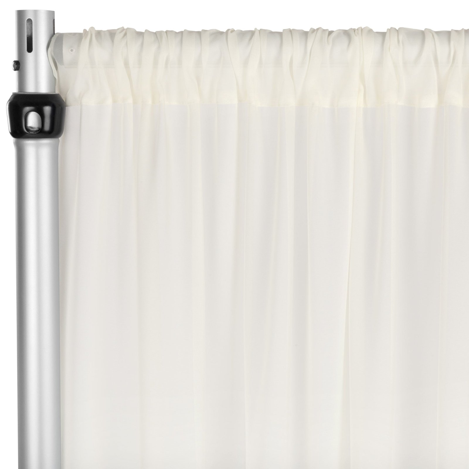 Chiffon Curtain Drape 14ft H x 118" W Panel - Ivory